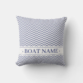 Ocean Blue und White Delicate Zickzack. Boot Kissen
