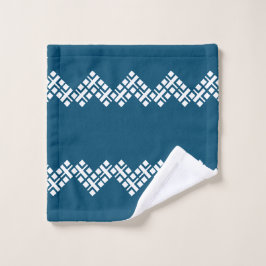 Ocean Blue und White Mono Zig Zag Badhandtuch Set