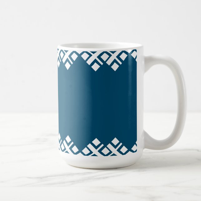 Ocean Blue und White Mono Zig Zag Kaffeetasse (Rechts)