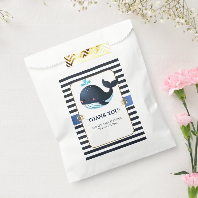Ocean Blue Under Sea Kawaii Whale Baby Shower Geschenktütchen (Versiegelt)