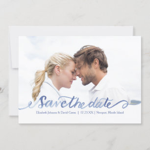 Ocean Blue Watercolor Foto Save the Date