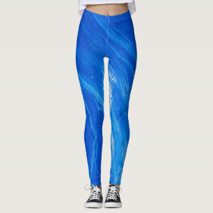 Ocean Blue Waves Sommerzeit Leggings