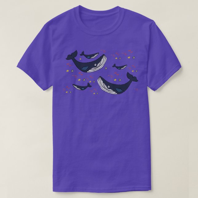 Ocean Blue Whale Beige T-Shirt (Design vorne)