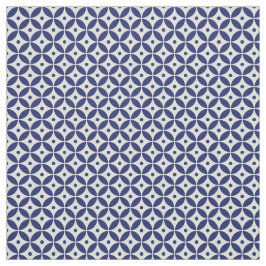 Ocean Blue & White Geometric Muster. Küste Stoff