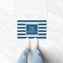 Ocean Blue & White Strip Personalisiert
