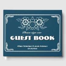Ocean Blue & White Wedding Gästebuch