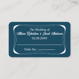 Ocean Blue & White Wedding Tischnummer Platzkarte