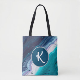 Ocean Blues Abstrakt Monogram Tasche