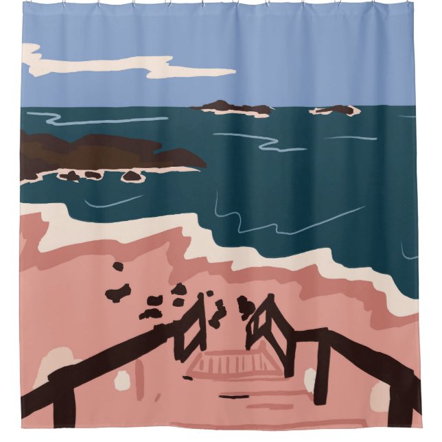 Ocean Blues Duschvorhang (Vorderseite)