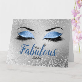 Ocean Blush Blauer Fabulous Glitzer Augen Große Karte