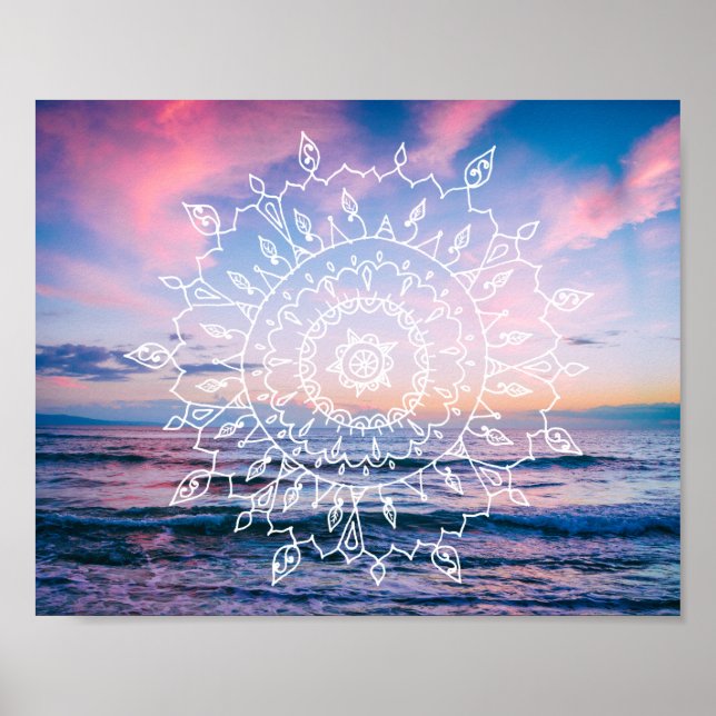 Ocean Boho Mandala | Poster (Devant)