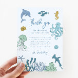 Ocean Boy Baby Shower Dankeskarte<br><div class="desc">Niedlich unter dem Meeresthema Baby Dusche danke Ihnen Vorlage Karte mit der Abbildung der Meereslebewesen.</div>