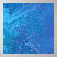 Ocean Breeze 2 apaisant bleu Abstrait Poster Impri