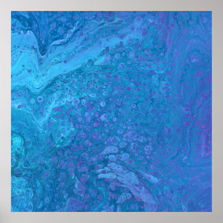 Ocean Breeze 2 Beruhigend Blaues Abstraktes Poster