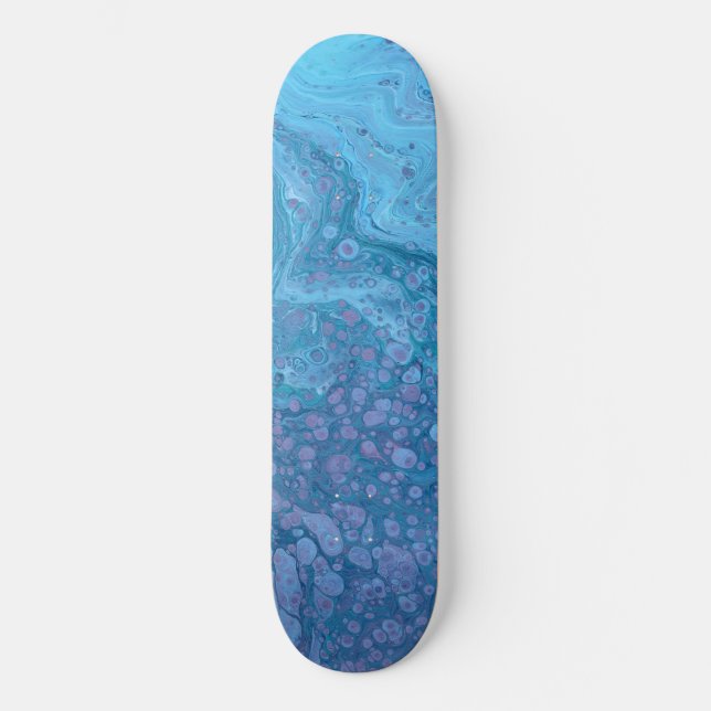 Ocean Breeze 3 Soft Blue Abstract Skateboard Deck (Recto)