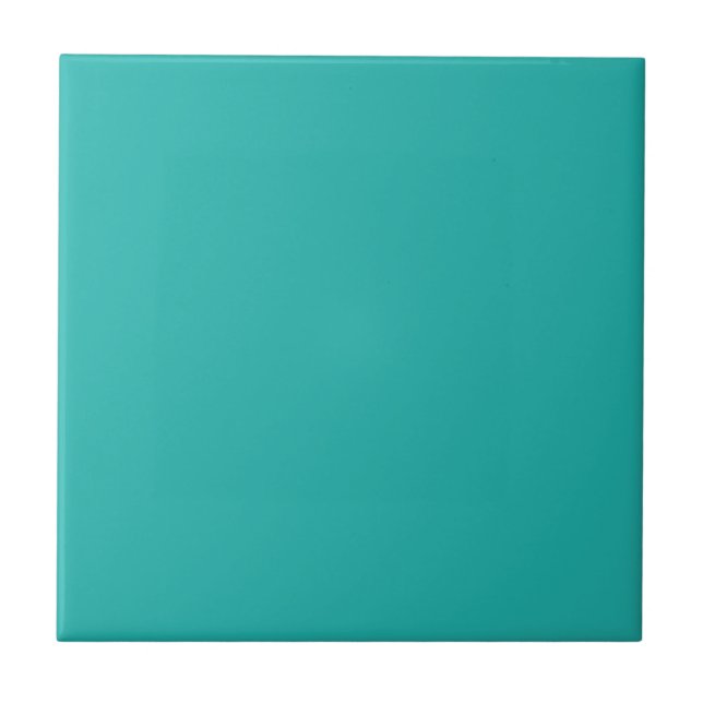 Ocean Breeze Aqua Aquamarin Blue Solid Color Backg Fliese (Vorderseite)