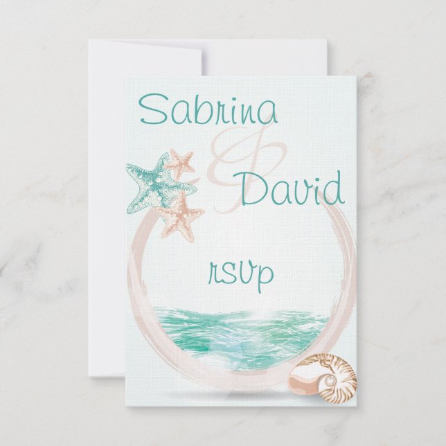 Ocean Breeze Beach Wedding RSVP (Devant)