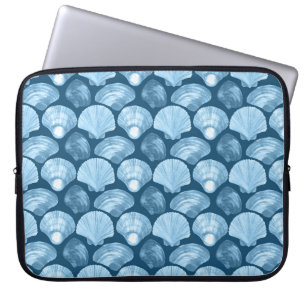 Ocean Breeze Blue Seashell Laptop Bag Laptopschutzhülle