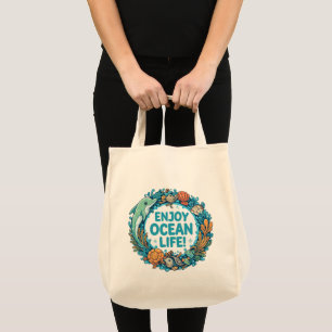 Ocean Breeze Grocery Tote Bag: Shop mit Style! Tragetasche