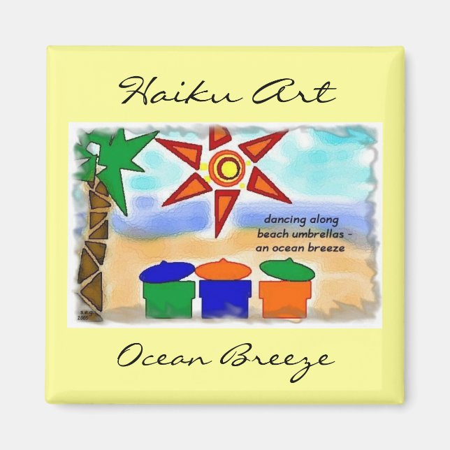 Ocean Breeze Haiku Art Magnet (Vorne)