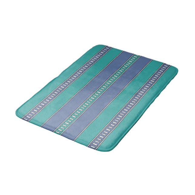 Ocean Breeze Stripes Badematte (Schrägansicht)