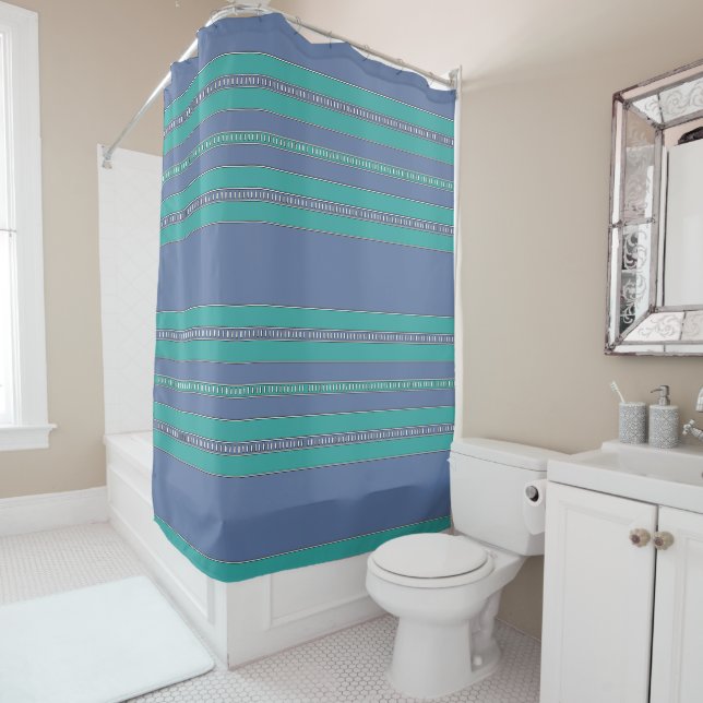 Ocean Breeze Stripes Duschvorhang (Beispiel)