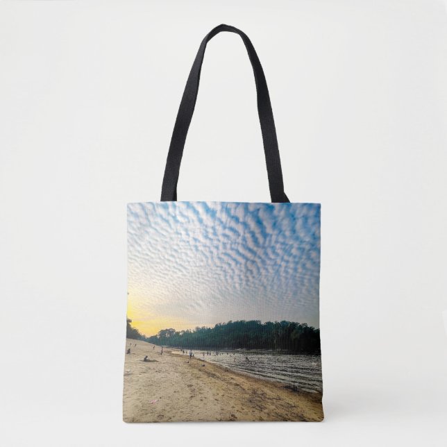 Ocean Breeze Tote Bag - Blue Skies and Beachy Wave Tasche (Vorderseite)