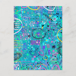 Ocean Bubbles: Maximalist Art Postkarte