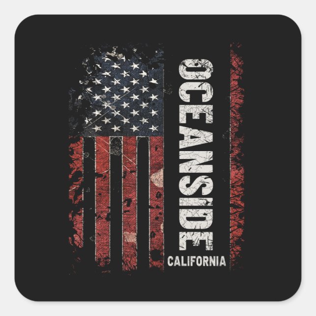 Ocean California Quadratischer Aufkleber (Vorderseite)