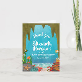 Ocean Cave Under the Sea Corals Birthday Dankeskarte