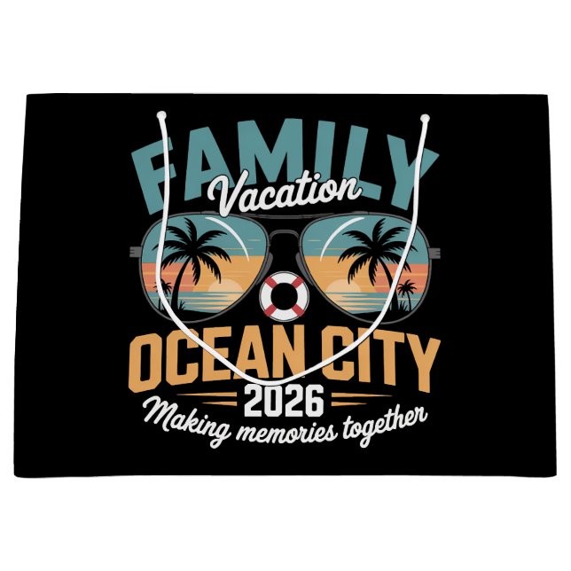 Ocean City Beach Große Geschenktüte (Vorderseite)