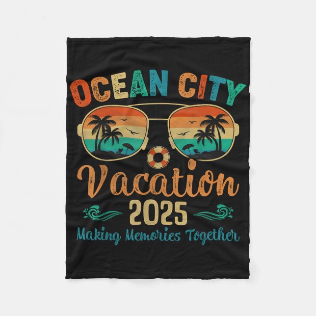 Ocean City Beach Vacation 2025 Friends Family Summ Fleecedecke (Vorderseite)