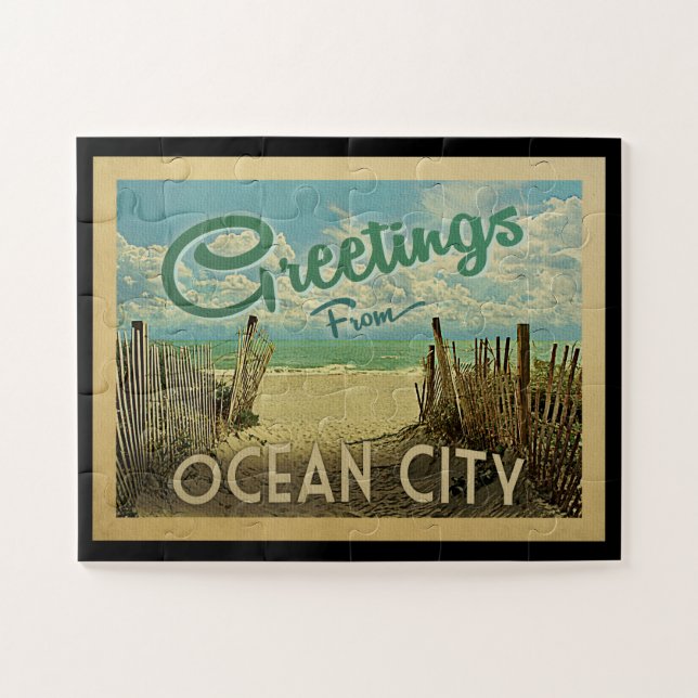Ocean City Beach Vintage (Horizontal)