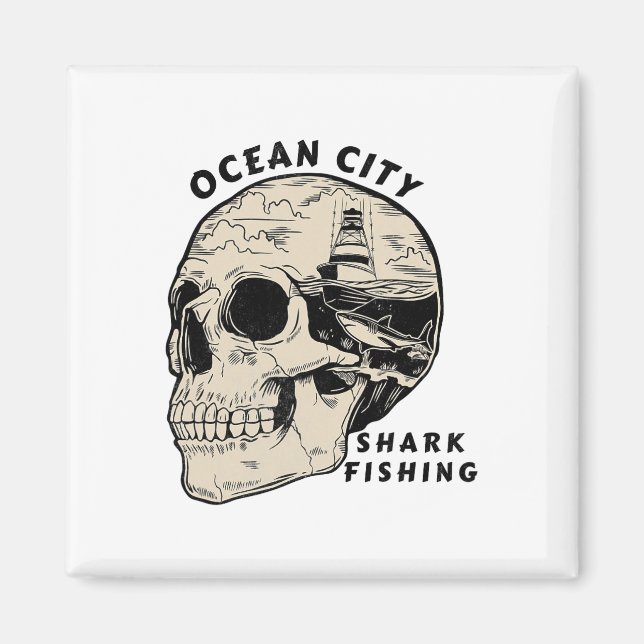 Ocean City Maryland Beach Shark Fishing Salt  Magnet (Vorne)