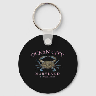 Ocean City Maryland Blaue Krabbe Seit 1524 Gebogen Schlüsselanhänger