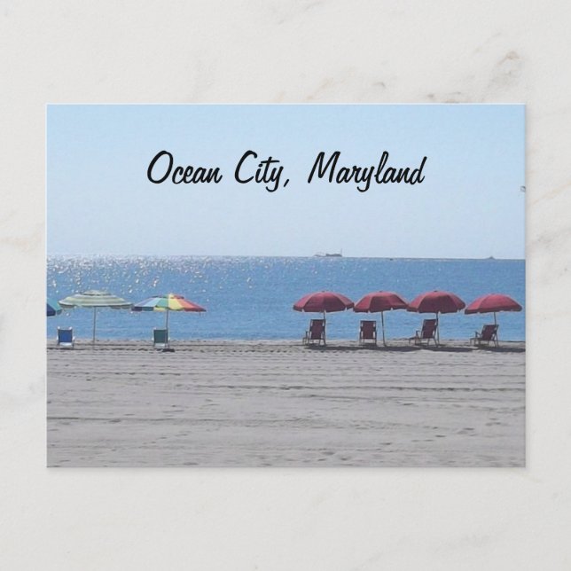 Ocean City, Maryland - Empty Beach Postkarte (Vorderseite)