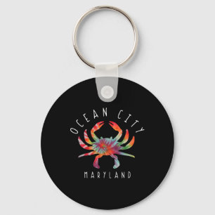 Ocean City Maryland Krabbe Tie Dye Sommerferien  Schlüsselanhänger