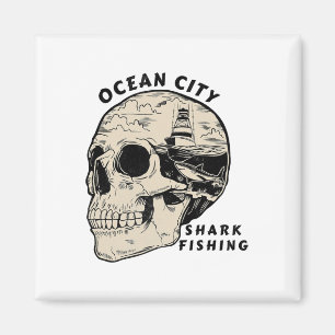 Ocean City Maryland Strand Hai-Angeln Salz Magnet