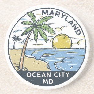 Ocean City Maryland Vintag Getränkeuntersetzer