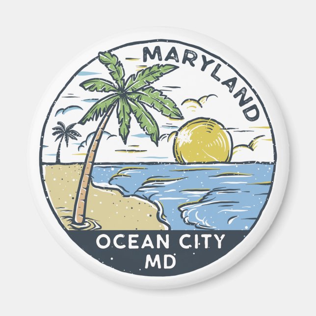 Ocean City Maryland Vintag Magnet (Vorne)