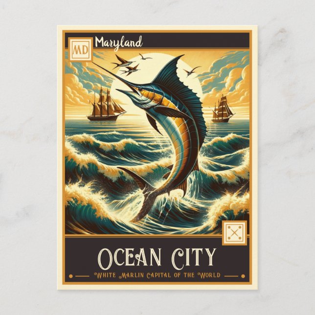 Ocean City, Maryland | VINTAG Postkarte (Vorderseite)