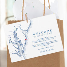 Ocean City Maryland Wedding Welcome and Itinerary Dankeskarte