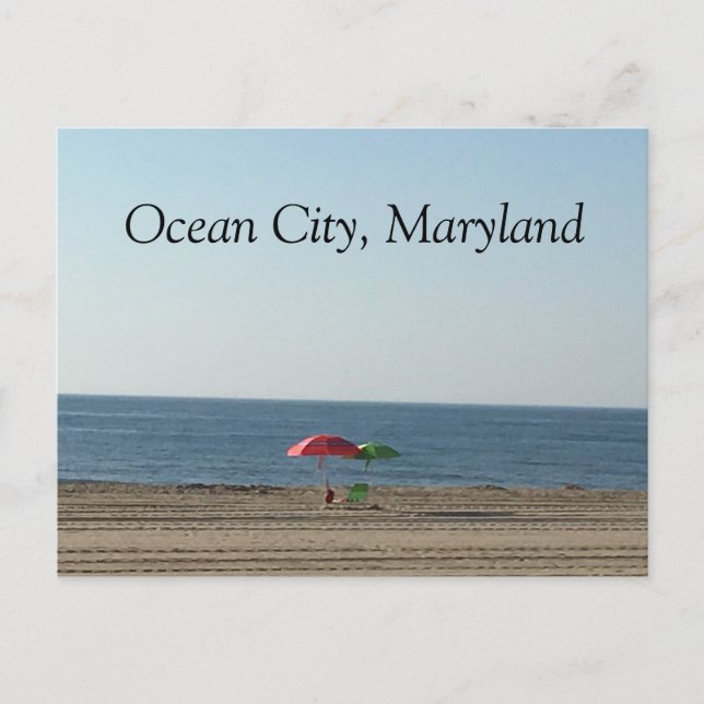 Ocean City MD Beach Postkarte (Vorderseite)