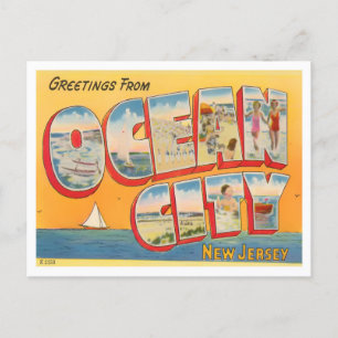 Ocean City, New Jersey Big Letters Postkarte