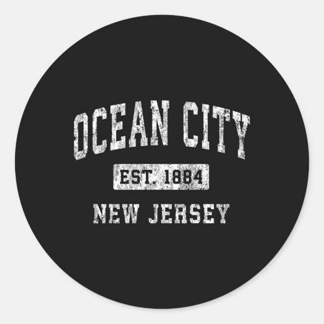 Ocean City New Jersey Nj etablierte Sport Runder Aufkleber (Vorderseite)