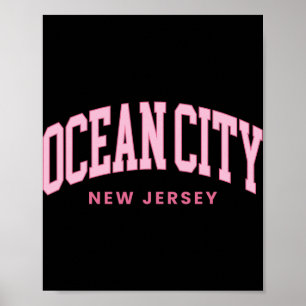 Ocean City New Jersey Nj Retro Preppy Retro Frauen Poster