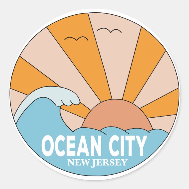 Ocean City New Jersey Runder Aufkleber (Vorderseite)