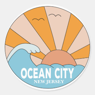 Ocean City New Jersey Runder Aufkleber