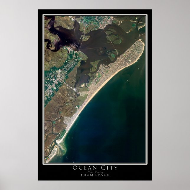 Ocean City New Jersey Satellite Poster Map (Vorne)