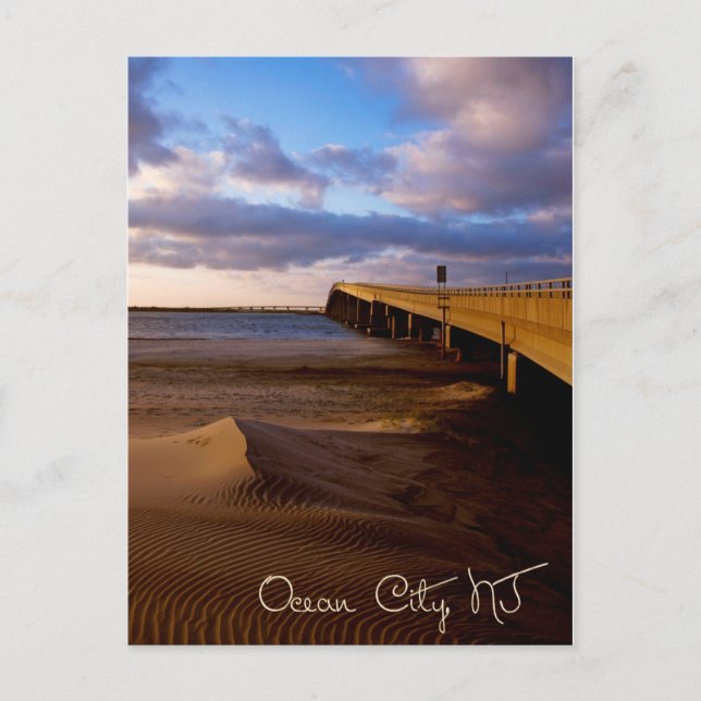 Ocean City New Jersey Sunset on Bridge Postcard Postkarte (Vorderseite)